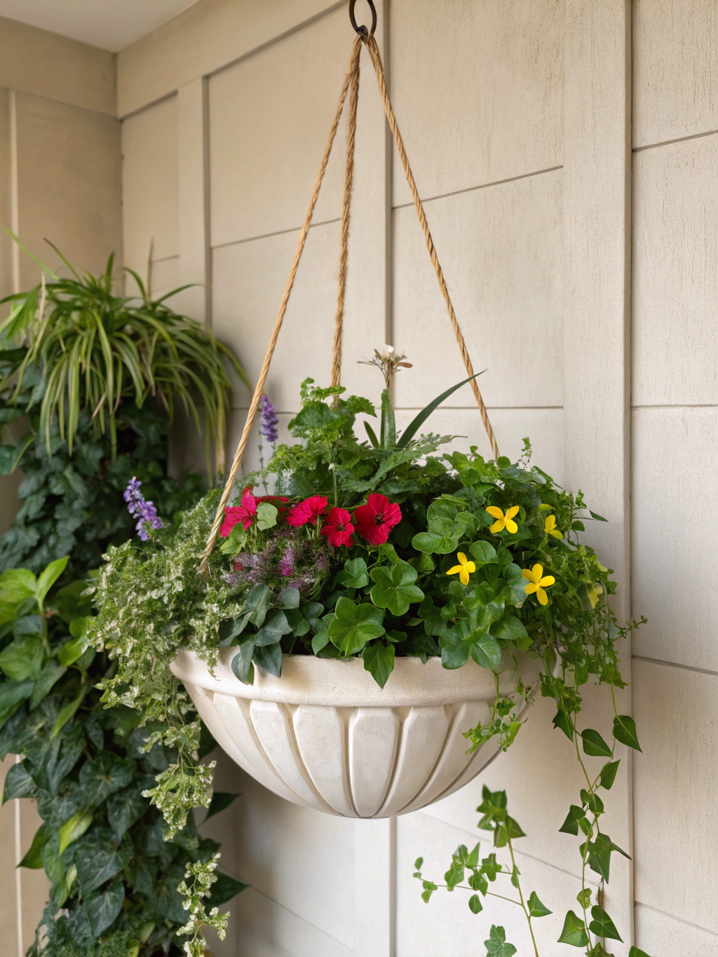 DIY Hanging Planter: 5 Best Ways to Brighten Your Space 4 DIY hanging planter with greenery, enhancing room space; home decor inspiration.