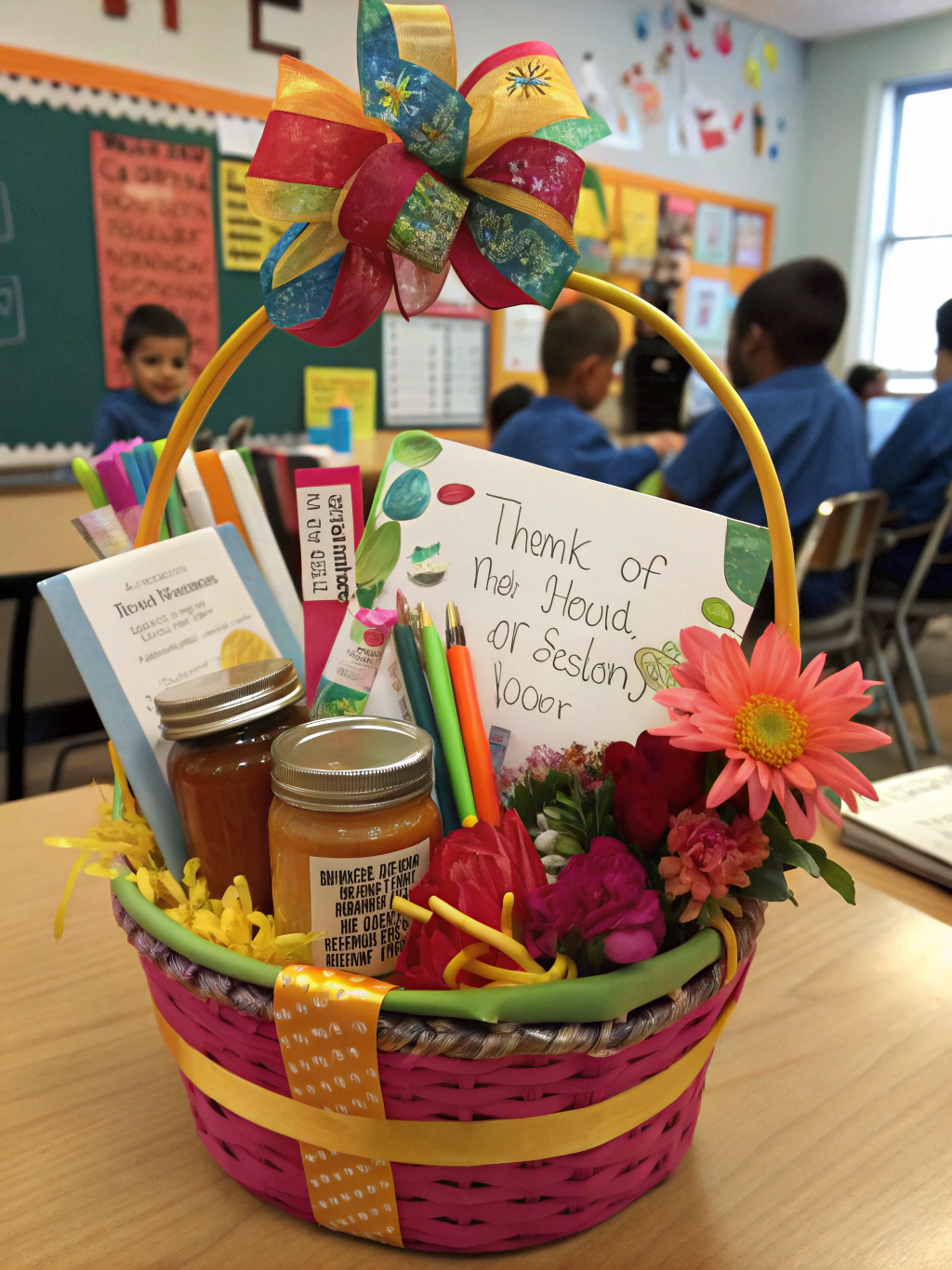 End of School Year Teacher Gifts DIY: 5 Creative Ideas! 4 DIY teacher gifts with thank you card and craft supplies for end of school year celebration.