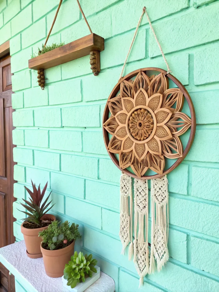 "Creative DIY wall decor project with vibrant colors for home transformation in Los Angeles living room."