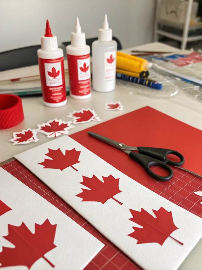 Printable Canada Day Crafts: 7 Easy Ideas to Celebrate! 4 Canada Day-themed craft materials, including red and white cardstock, glue, and scissors for easy DIY projects. ifryy.com Table of Contents Printable Canada Day Crafts