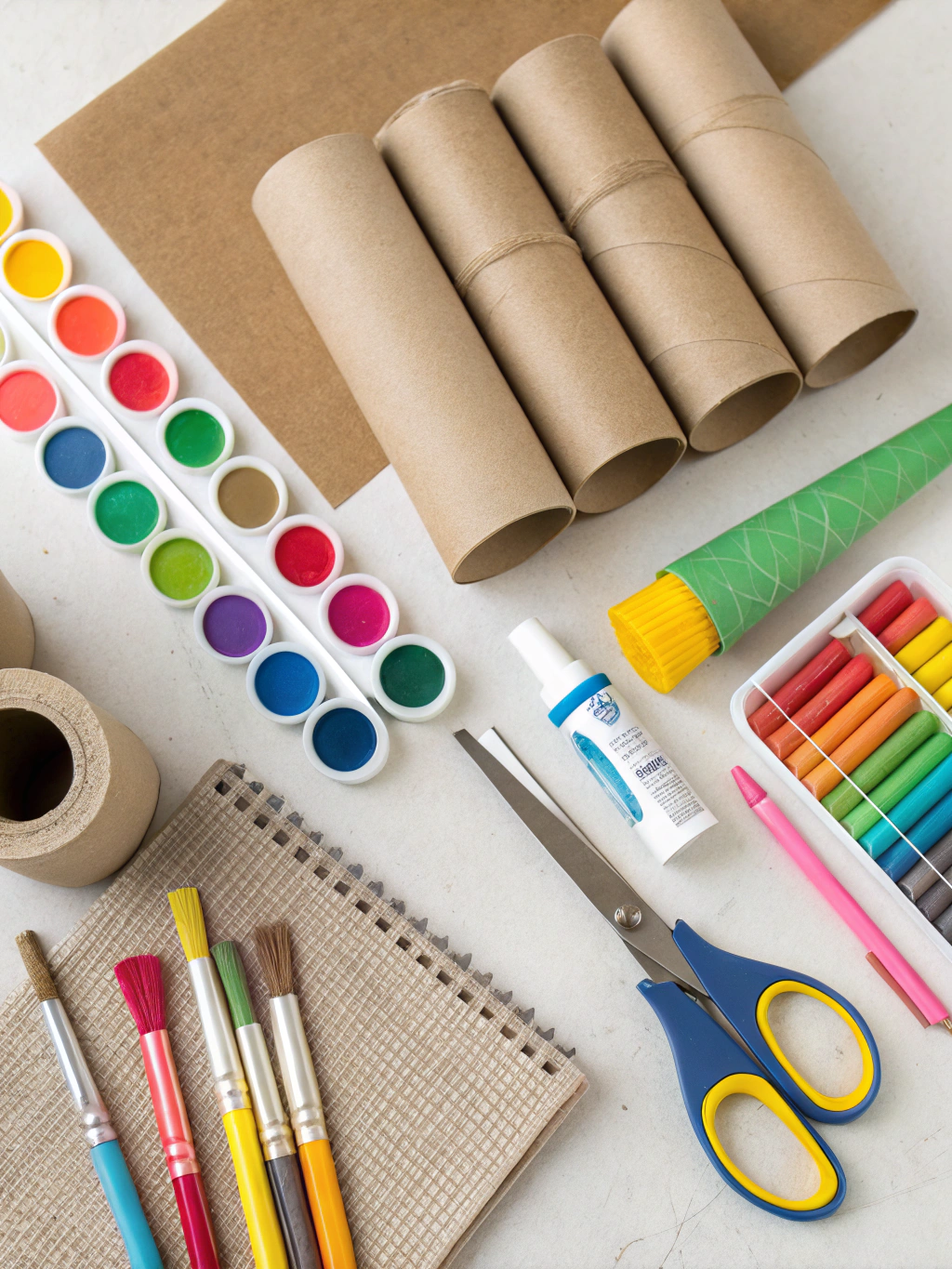 Essential materials for repurpose cardboard tubes crafts projects