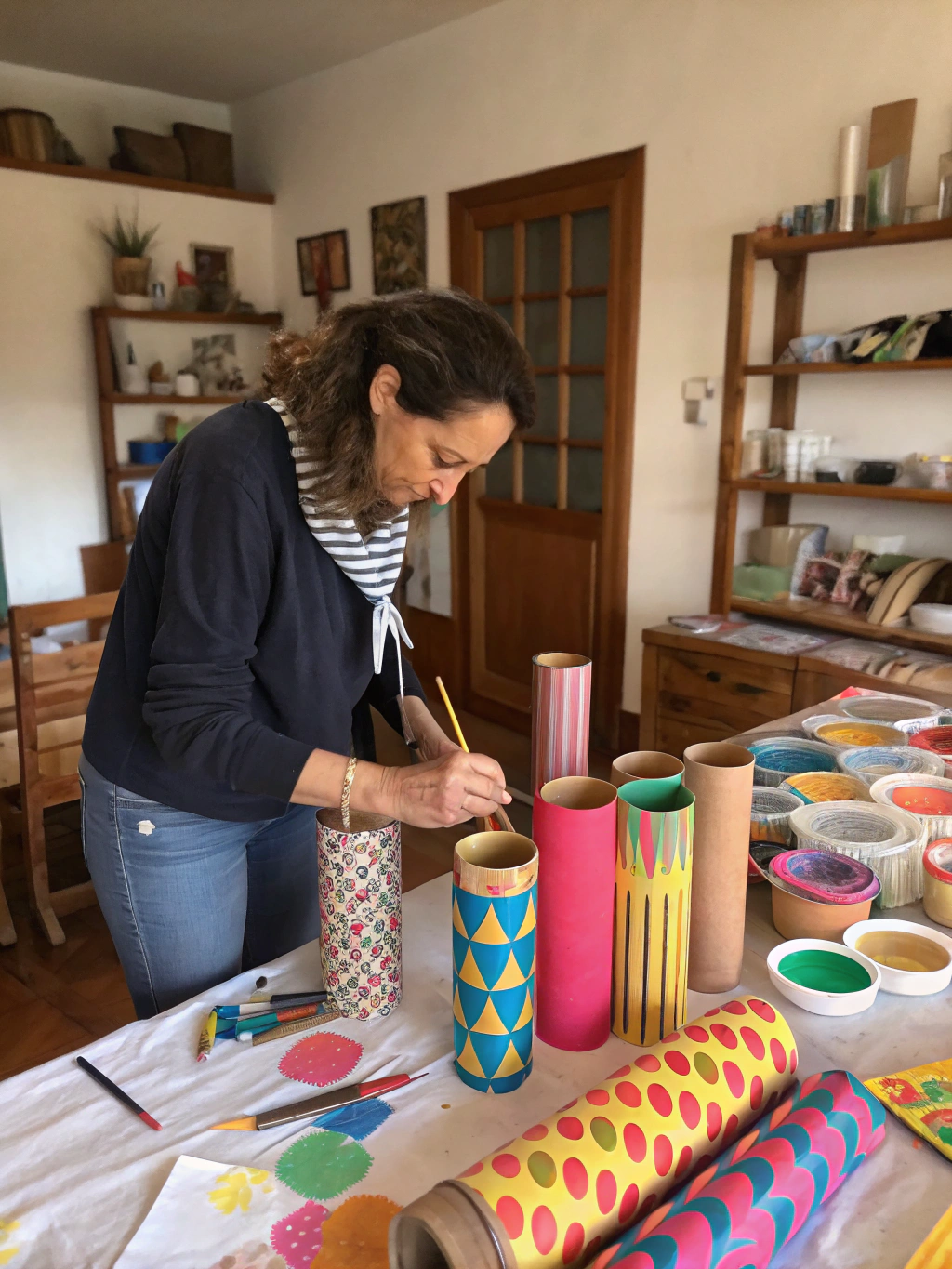 Step-by-step preparation for repurpose cardboard tubes crafts