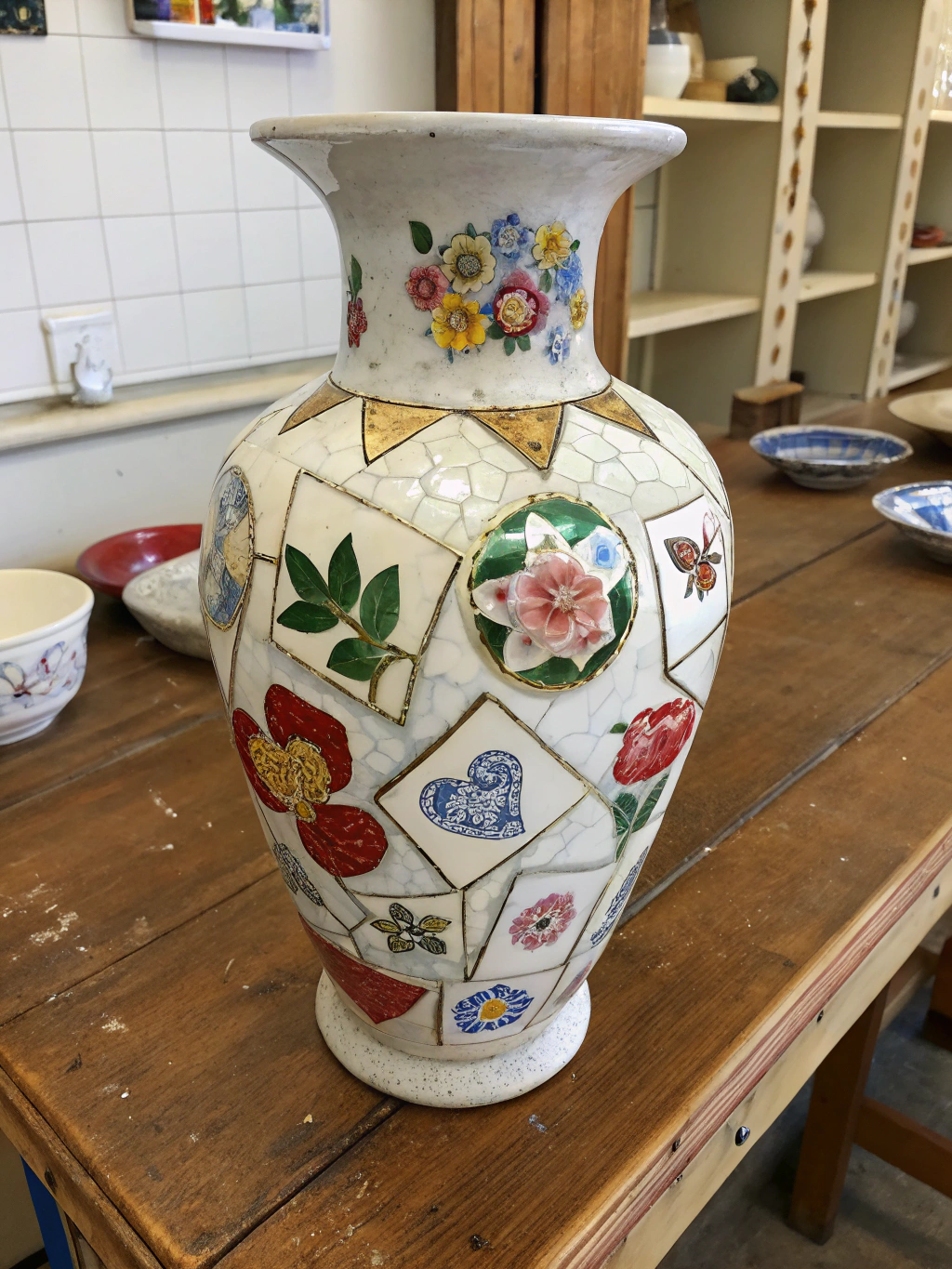 A stunning collection of DIY projects made from upcycled broken china, showcasing creativity.