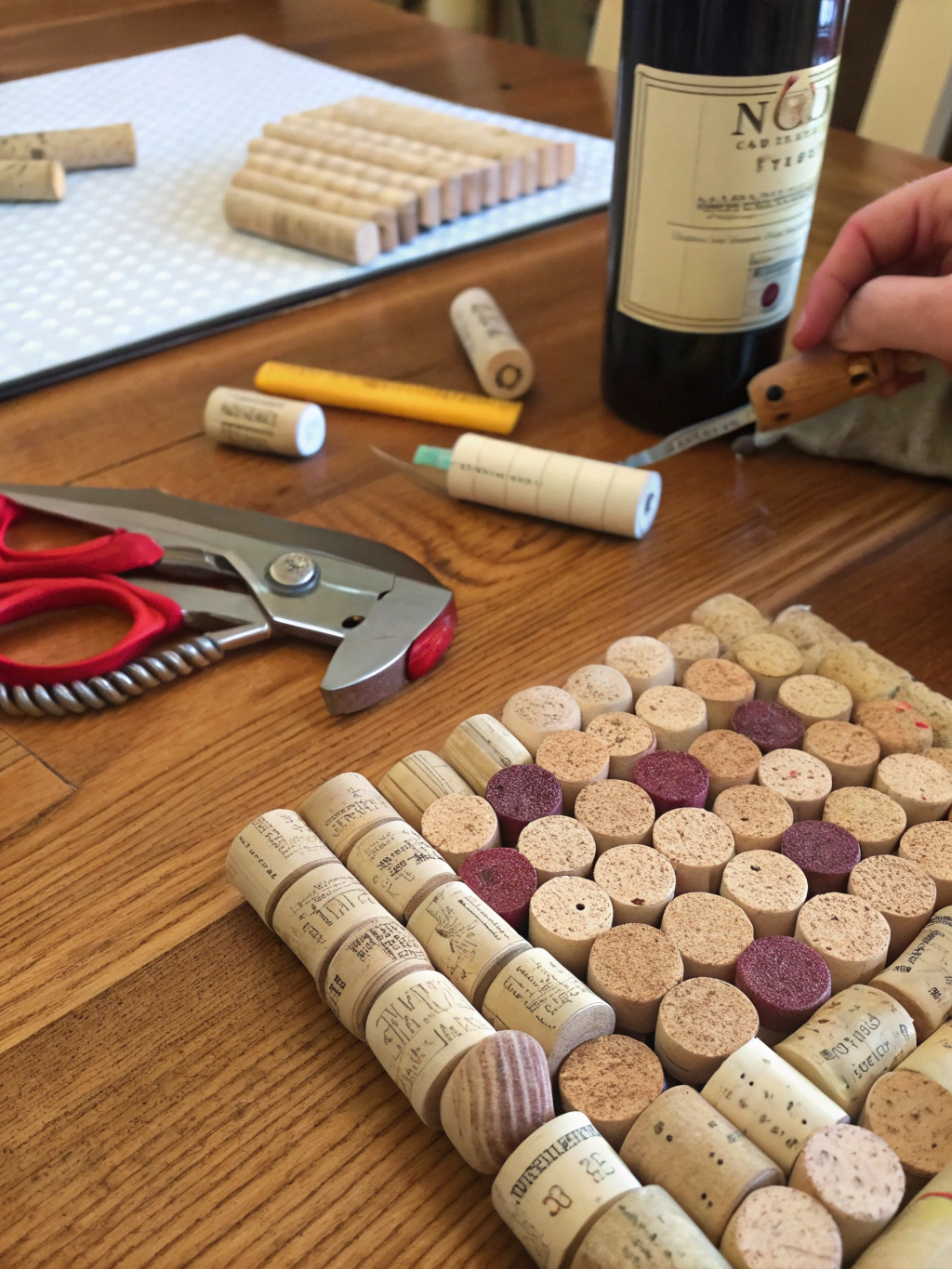 Step 1 of wine cork trivet DIY: Preparing the wine corks