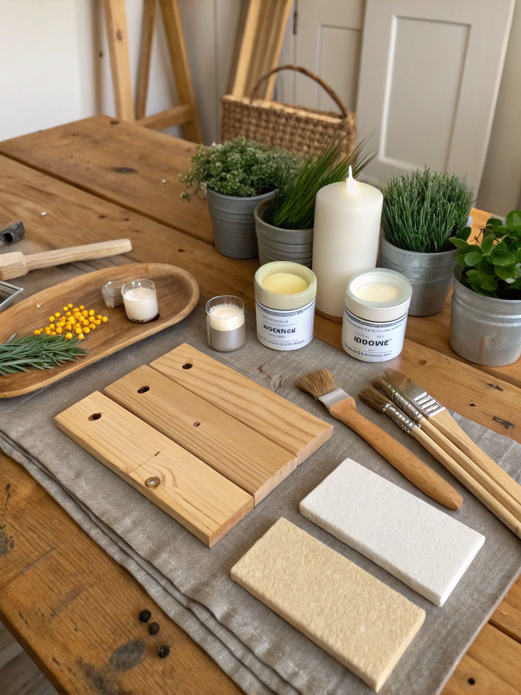 Step 1: Measuring and cutting wood pieces for the DIY farmhouse shelf.