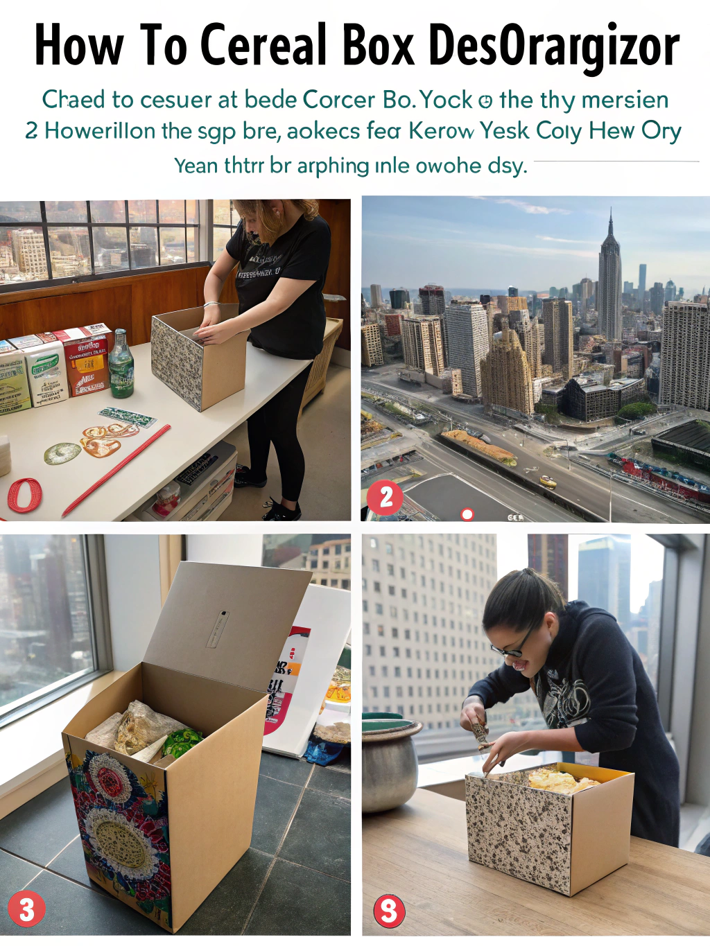 Step 2 of repurposing a cereal box: Marking cut lines on a cereal box with a ruler and pencil.