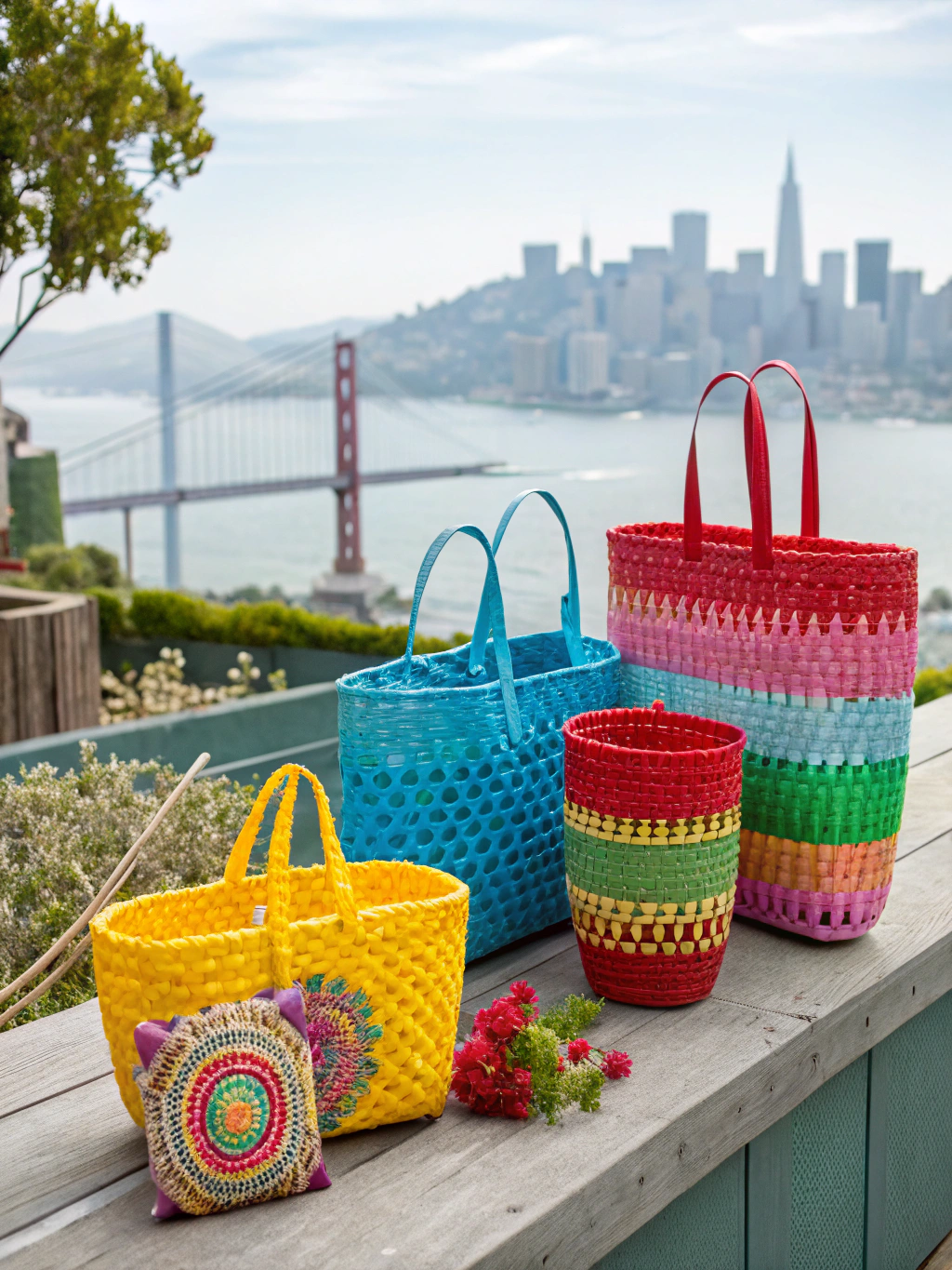How 10 Easy Ways for Repurposing Plastic Grocery Bags Easily 4 The final result: a beautifully crocheted tote bag made entirely from repurposed plastic grocery bags, showcasing the potential of plarn.